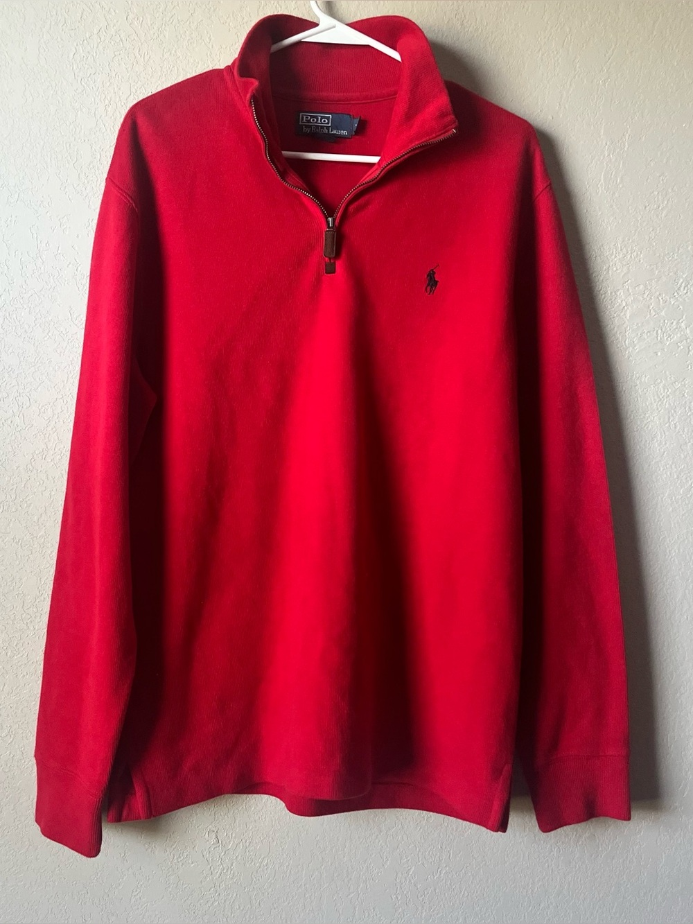 Polo by Ralph Lauren Red Quarter-Zip Sweater